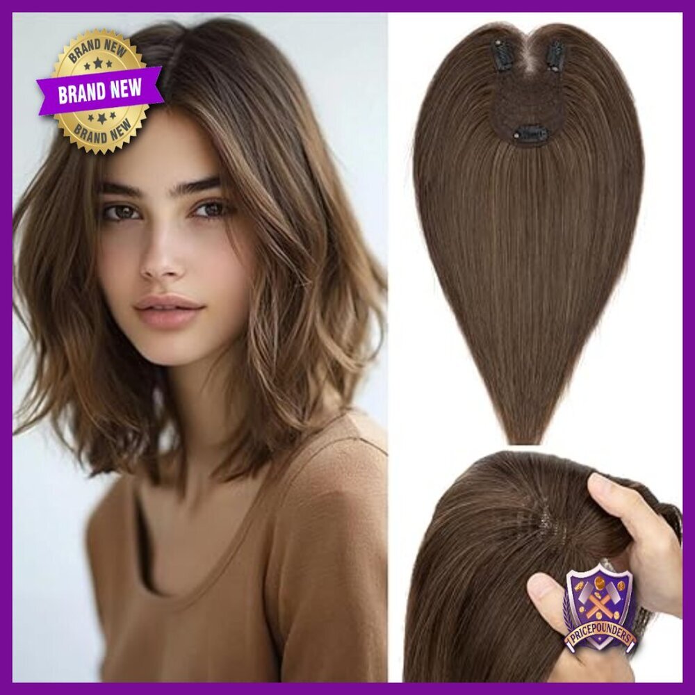 Real Human Hair Topper 10 Inch Clip In For Thinning Crown Lightweight